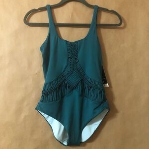 Dolce Vita | NWT Macrame Woven Cut Out Low Back One Piece Swimsuit Size S